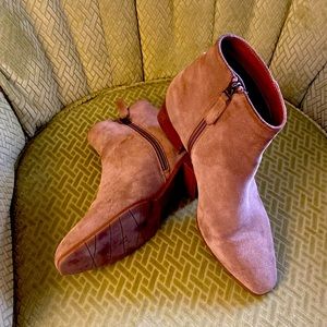 Waterproof suede ankle boots